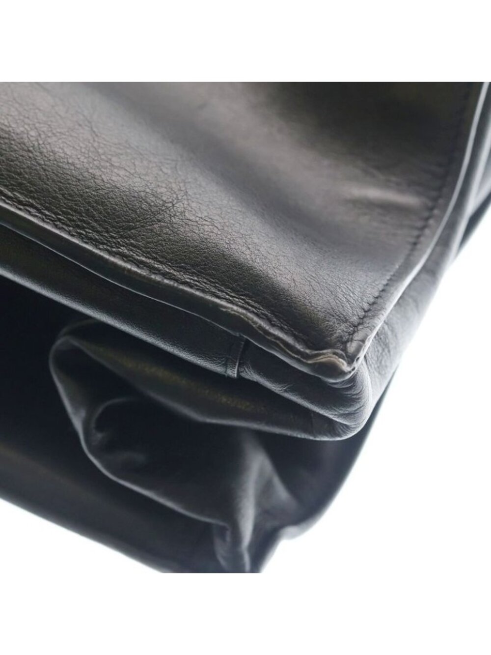Saint Laurent Yves Ribe Goche Tote Black Leather Silver - Picture 5 of 6